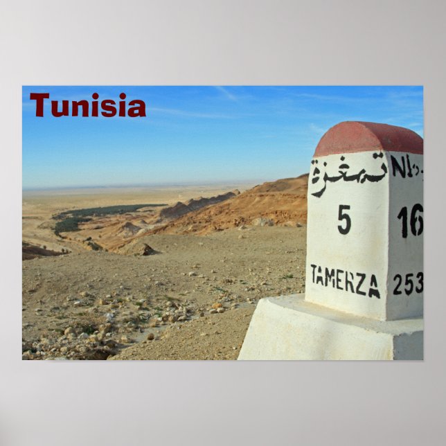 Sahara-Meilenstein, Tunesien Poster (Vorne)