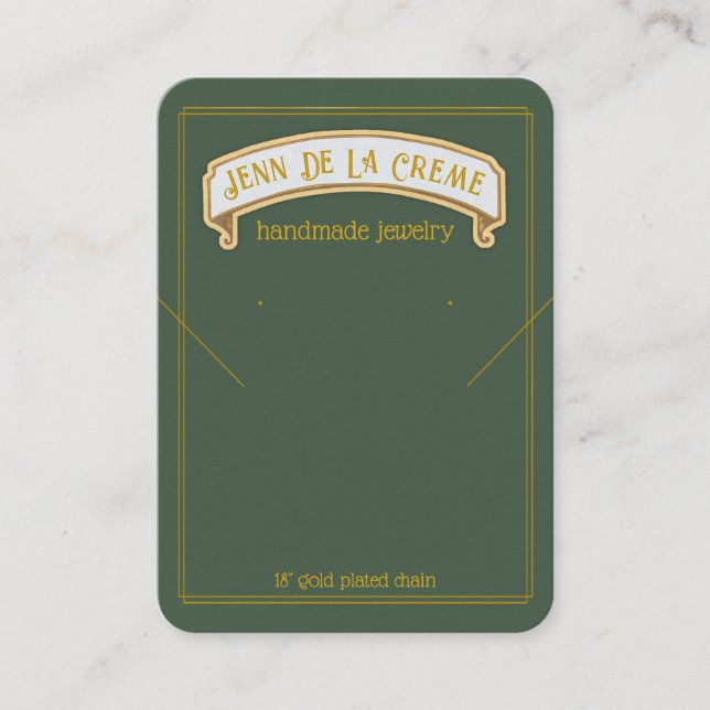 Sahara Nights Green Juwelier Display Telefonnummerkarte (Vorderseite)