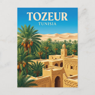 Sahara-Oase von Tozeur Tunesien Postkarte