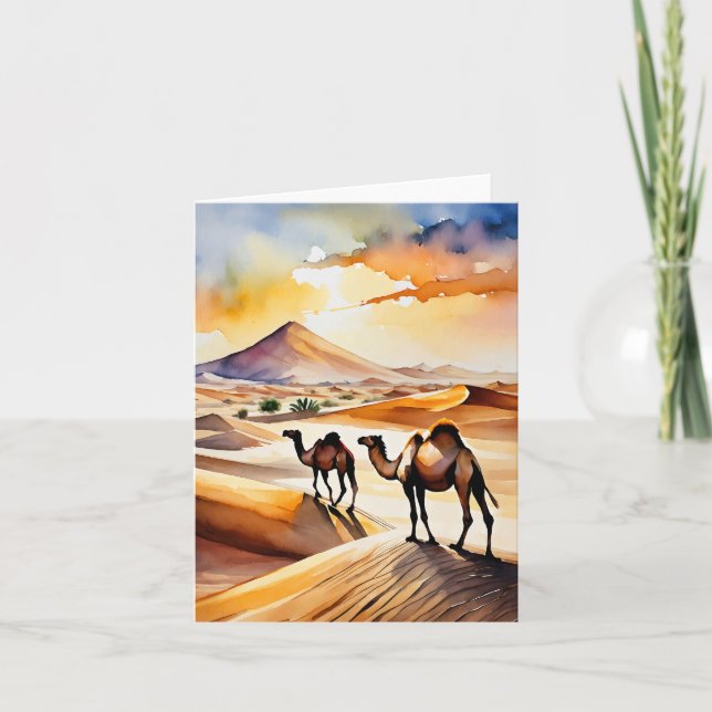 Sahara Watercolor Stationery Karte (Vorderseite)