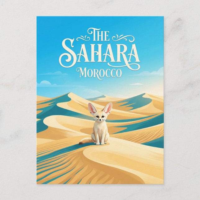 Sahara-Wüste Marokko Postkarte (Vorderseite)
