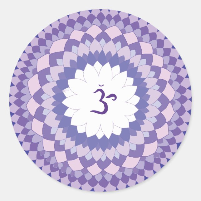 Sahasrara chakra mandala runder aufkleber (Vorderseite)