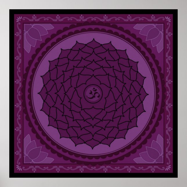 Sahasrara oder Kronchakra-Poster Poster (Vorne)