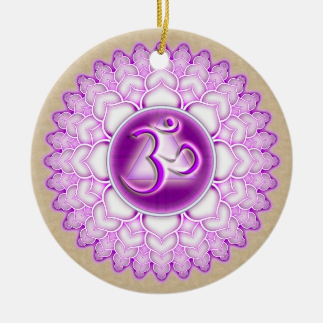 Sahasrara oder Krone der 7. Chakra Keramik Ornament (Vorne)