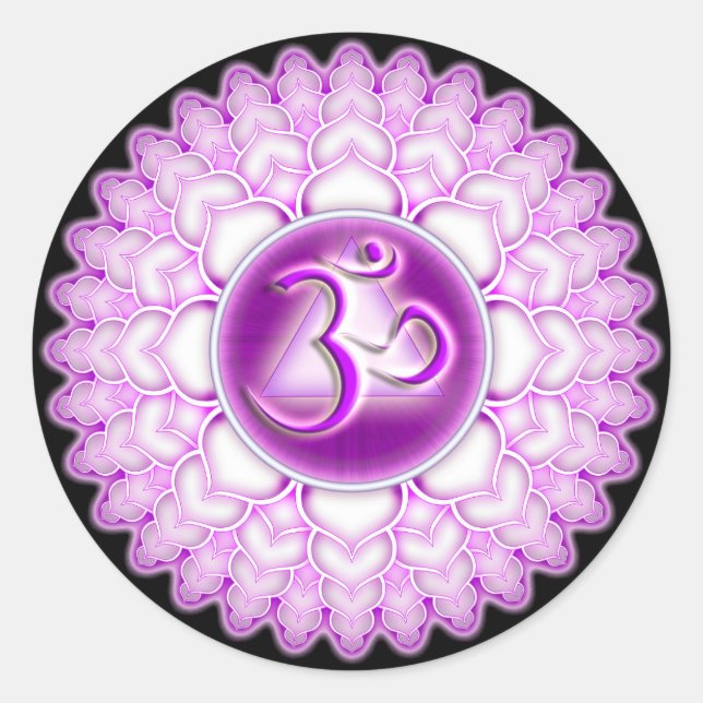 Sahasrara oder Krone der 7. Chakra Runder Aufkleber (Vorderseite)