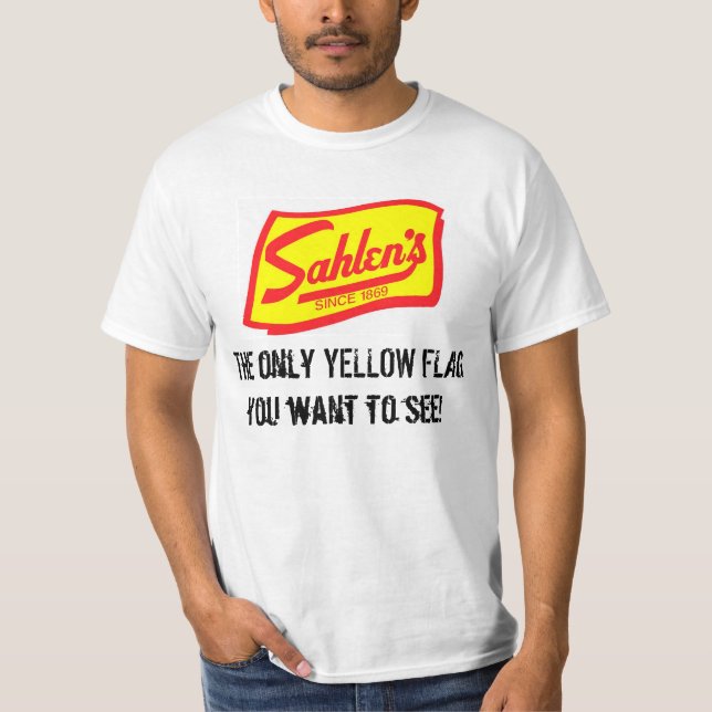 Sahlen gelbe Flaggen-Shirt T-Shirt (Vorderseite)