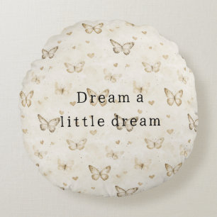 Sahne Schmetterlinge Herzen Babyparty Rundes Kissen
