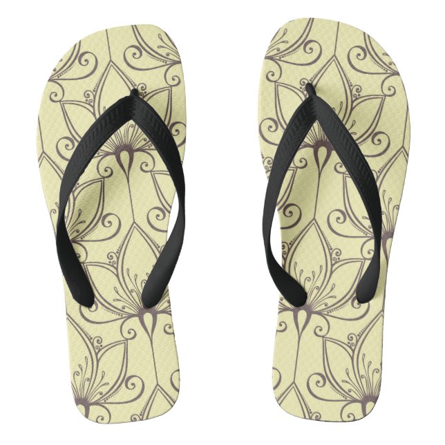 Sahneblumenmuster Flip Flops (Fußbett)