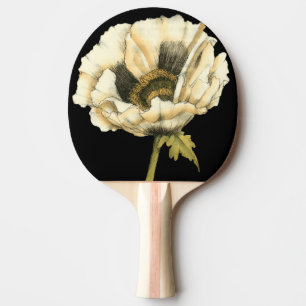 Sahnemohnblumen-Blume auf schwarzem Hintergrund Tischtennis Schläger