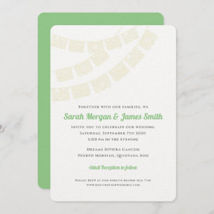 SahnePapel Picado Hochzeit in Urlaubsorts-Fiesta Einladung