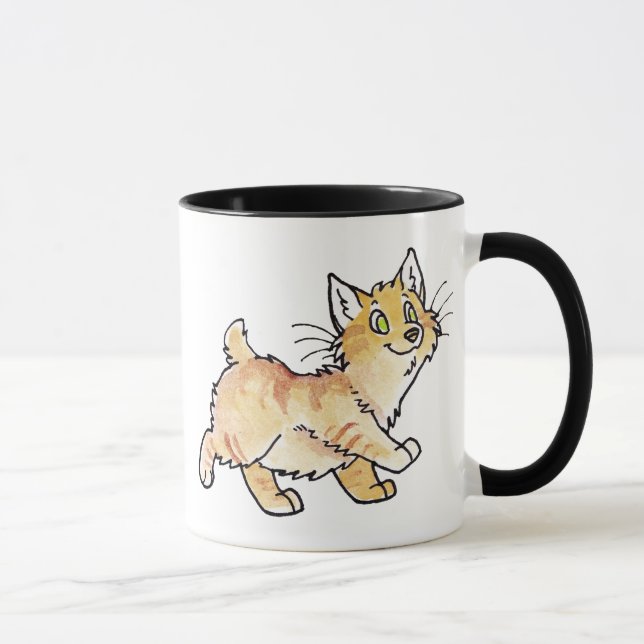 Sahnetabby-Manx Miezekatze Tasse (Rechts)