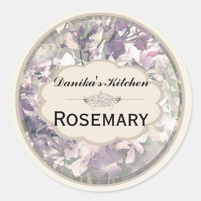 Sahnetorchideen, Gewürzjar-Etiketten 1b Runder Aufkleber (Vorderseite)