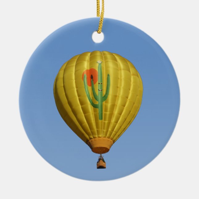Sahuaro Sunrise Hot Air Ballon Keramik Ornament (Vorne)