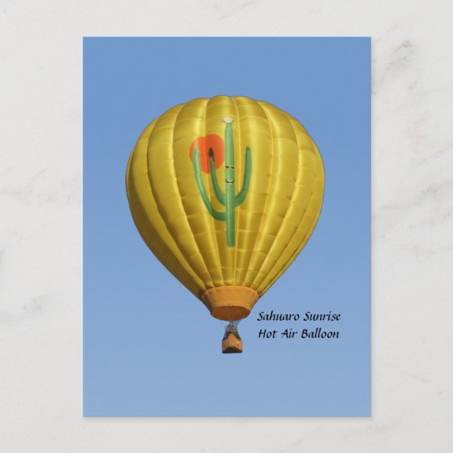 Sahuaro Sunrise Hot Air Ballon Postcard Postkarte (Vorderseite)