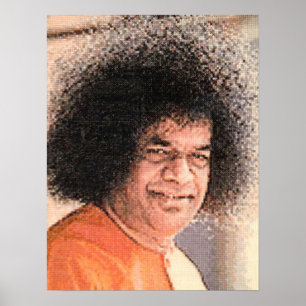 Sai Baba Cross Stitbild Poster