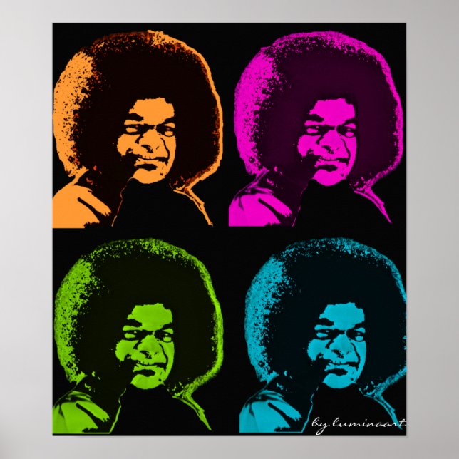 Sai Baba Pop Art Poster (Vorne)