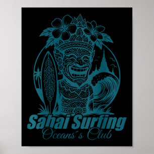 Sai Surfing Thailand Ocean´s Club Retro Japanische Poster