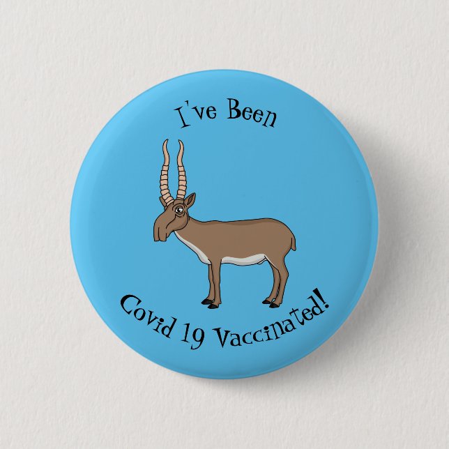 Saiga antelope Cartoon Illustration Button (Vorderseite)