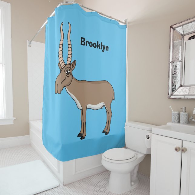 Saiga antelope Cartoon Illustration Duschvorhang (Beispiel)