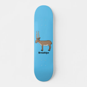 Saiga-Antilopen-Comic-Illustration Skateboard