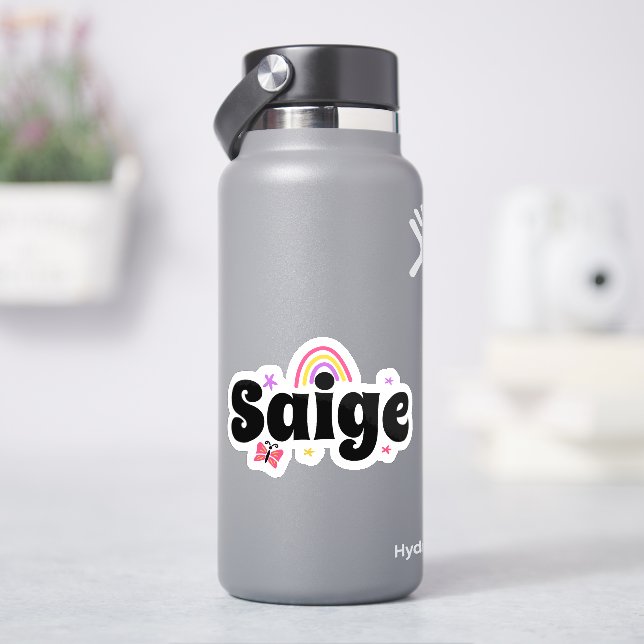 Saige Name süßes Design Aufkleber (HydroFlask)