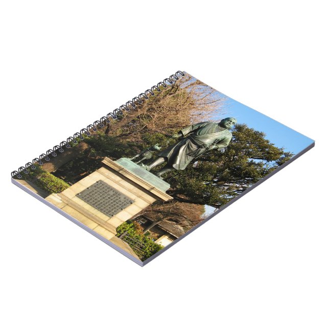 Saigo Takamori (The Last Samurai) & Hunde Statue Notizblock (Linke Seite)