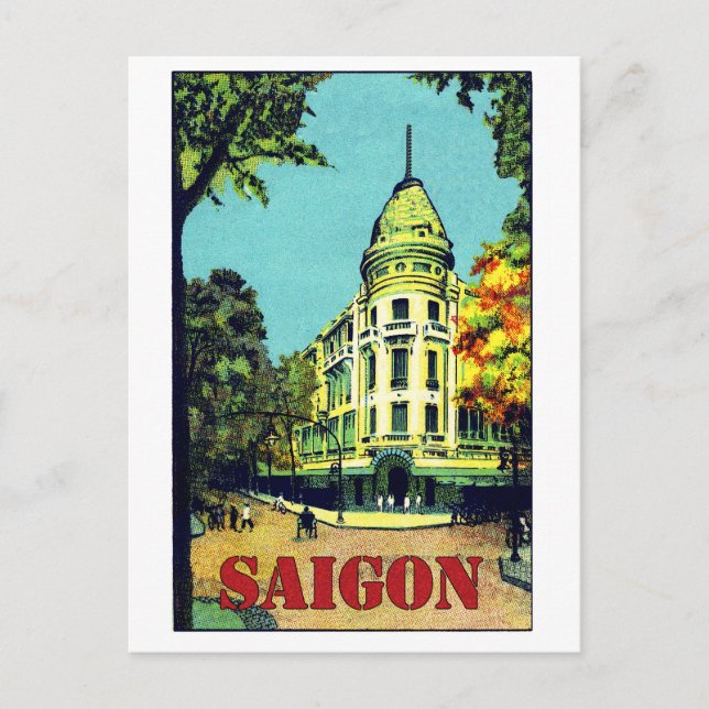 Saigon City, Ho chi minh, Vietnam, Vintage Reise Postkarte (Vorderseite)