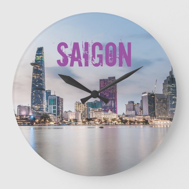 Saigon (Ho Chi Minh City) HCMC Vietnam Souvenir Bu Große Wanduhr (Vorderseite)