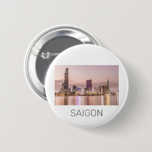 Saigon Ho Chi Minh City HCMC Vietnam Sunset Button