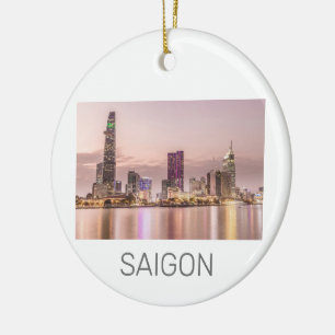 Saigon Ho Chi Minh City HCMC Vietnam Sunset Keramik Ornament