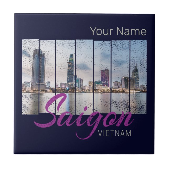 Saigon (Ho-Chi-Minh-Stadt) HCMC Vietnam Souvenir Fliese (Vorderseite)