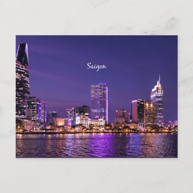 Saigon in der Nacht Postkarte (Vorderseite)