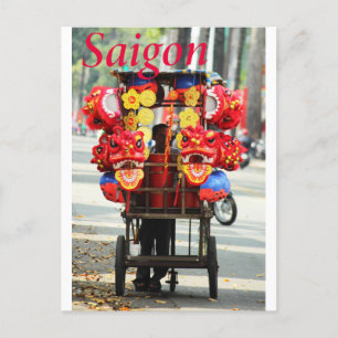 Saigon Vietnam Happy New Year Lion Dance Postkarte