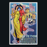 Saigon, Vietnam - Vintag Art Deco Travel Print Poster<br><div class="desc">Reproduktion des originalen Reiseplakats zur Förderung des Tourismus nach Saigon,  Vietnam,  digital restauriert nach Ermessen des Künstlers. Ideal für Ihre Zuhause-Wanddekoration. Das Ganze würde eine wunderschöne Retro-Dekoration in Bar,  Café,  Restaurant,  Zuhause-Theater,  Büro oder Garten bilden. Von der kleinen bis zur maximalen Größe vorhanden.</div>