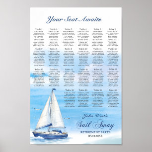 Sail Away Abschiedsparty Sitzplan Poster