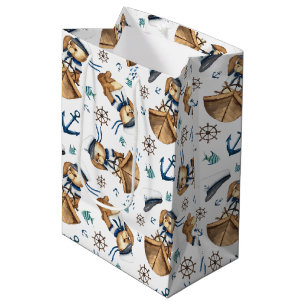 Sail Away Teddy Bear Medium Geschenktasche Mittlere Geschenktüte