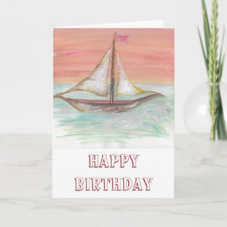 Sail Boat Birthday Card Karte