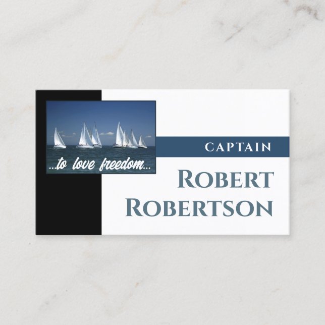 Sail Boat Captain Ship Nautical Card Visitenkarte (Vorderseite)