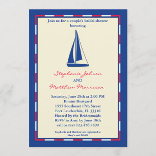 Sail Boat Couple's Bridal Dusche Einladung