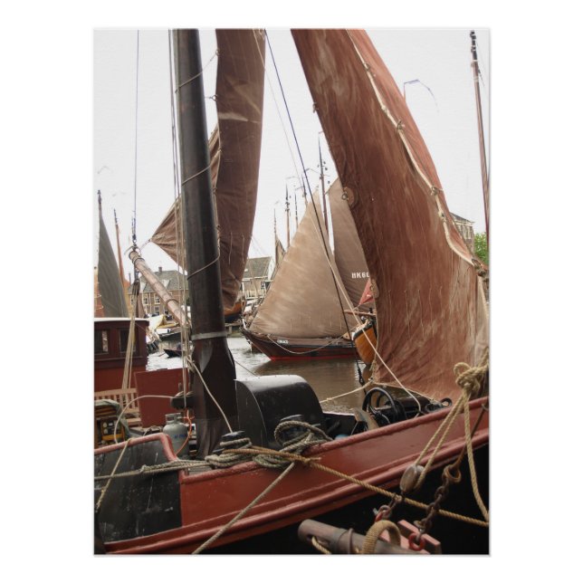 Sail boat, Harbor  Poster (Vorderseite)