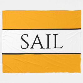 SAIL Bright Nautical Yellow Orange White Stripes Fleecedecke