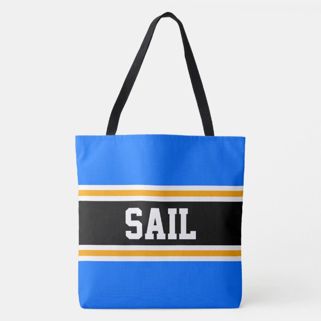 SAIL Fun Athletic Bright Blue Black Yellow Stripes (Vorderseite)