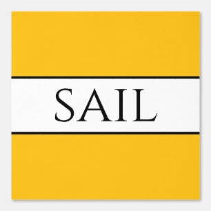 SAIL Fun Hellgelbes Orange Schwarz-weiße Streifen Tapete