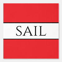 SAIL Fun Nautical Bright Red Schwarz-weiß Stripes