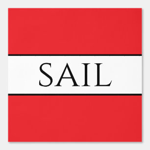 SAIL Fun Nautical Bright Red Schwarz-weiß Stripes Tapete