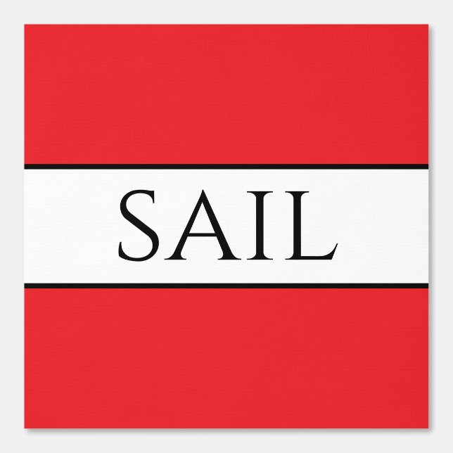 SAIL Fun Nautical Bright Red Schwarz-weiß Stripes Tapete (Vorderseite)