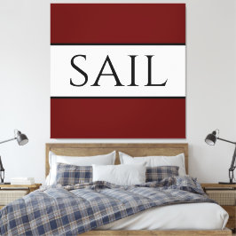 SAIL Fun Sporty Bold Deep White Wide Streifen Leinwanddruck