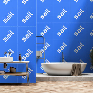 SAIL Moderner weißer Text hellblau Hintergrund Tapete