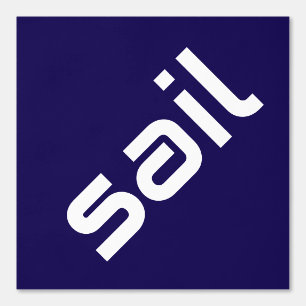 SAIL Moderner weißer Text Navy Blue Background Tapete