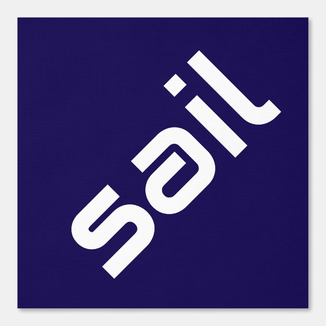 SAIL Moderner weißer Text Navy Blue Background Tapete (Vorderseite)